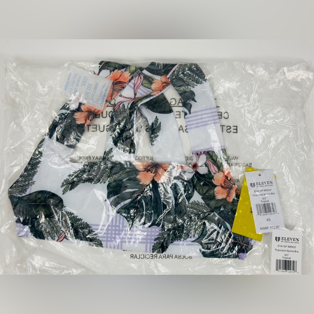 Eleven-Venus William Tropicana Crisscross Sports Bra/Tropical Pattern XS & S NWT - Picture 6 of 8